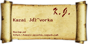 Kazai Jávorka névjegykártya